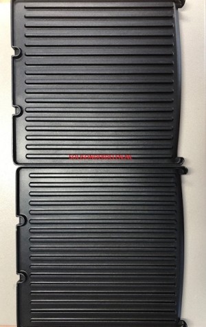 Geribbelde grillplaten set van 2 tbv7952